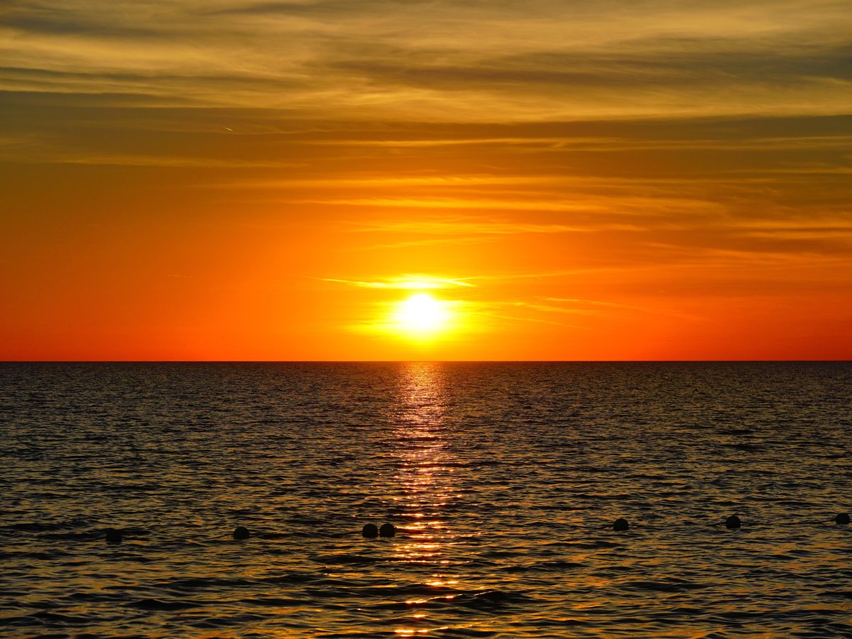 Sunset over the gulf in Port Richey, Florida